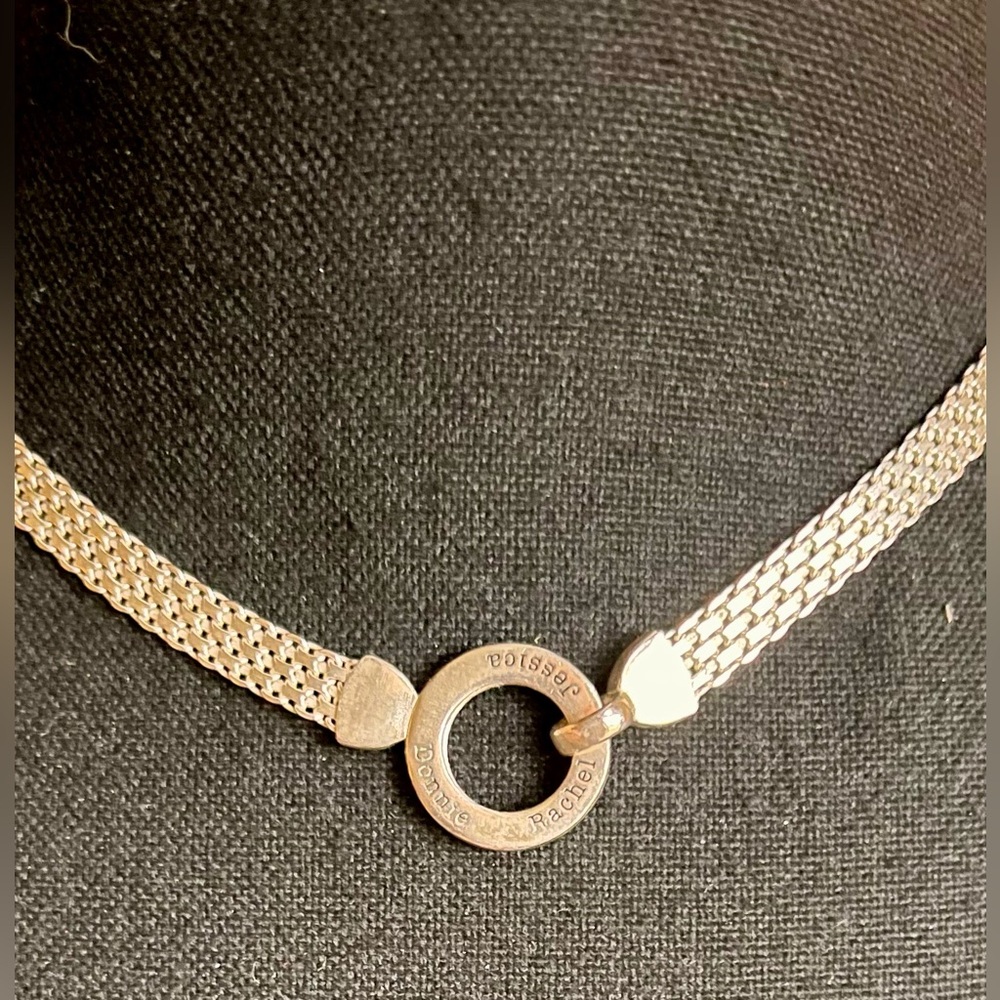 Talisa 925 Sterling Silver Helena Circle Milanese Mesh Chain Name Necklace 16-18